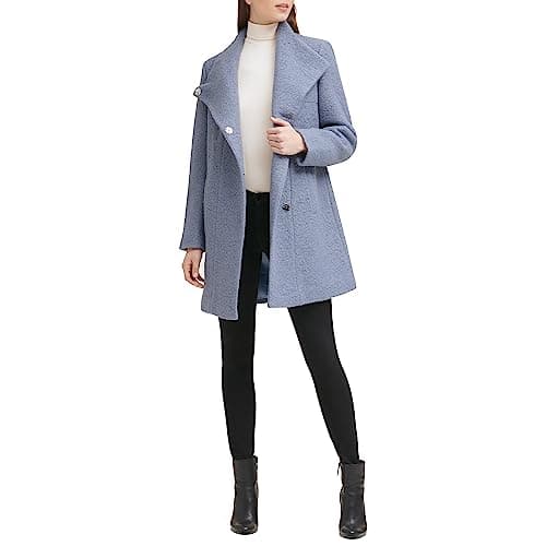Kenneth Cole Women's Wool Boucle Coat — Peacoat Periwinkle