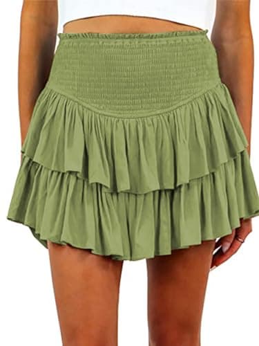 Women Mini Skirts — Grass Green