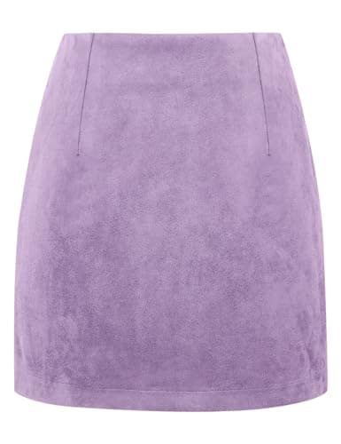 High Waist Plaid Bodycon Pencil Skirt — Suede Light Purple