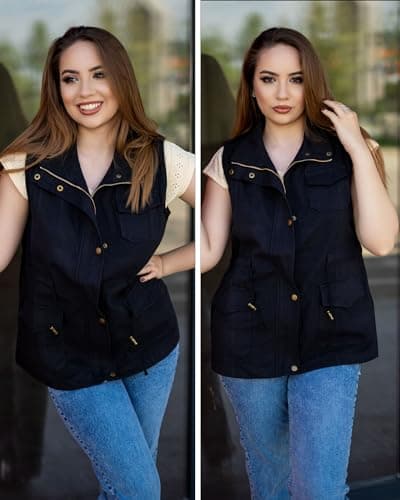 Beyove Women's Lightweight Sleeveless Military Anorak Cargo Vest