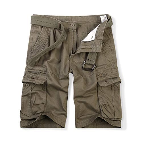 OCHENTA Men's Cargo Shorts with Zipper Pockets, Casual SummerOutdoor Work