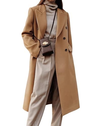 Women's Wool Trench Coat for Fall and Winter — Camel