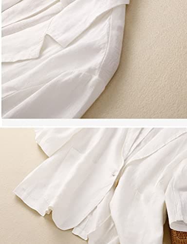 Cotton Linen Blazer Women Suit Jacket for Work