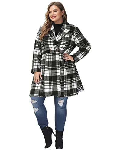 Hanna Nikole Women's Plus Size Wool Trench Coats