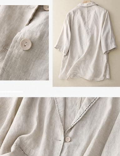 Casual Cotton Linen Blazer for Women