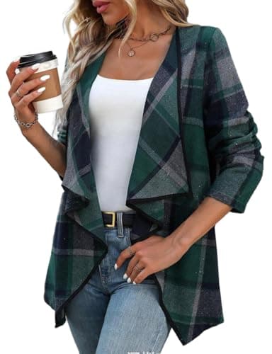 Women's IDEALSANXUN Wool Plaid Jacket - Trendy Fall Winter Coat