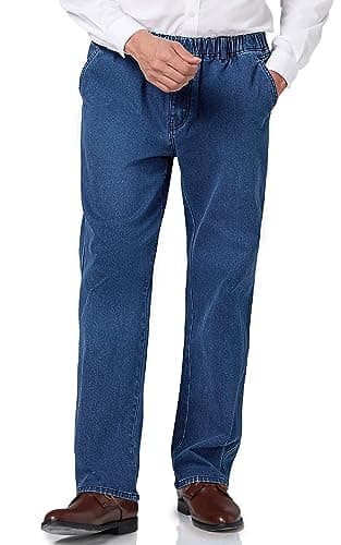 Stylish and Comfortable Elastic Waist Jeans for Men — Medium Washed