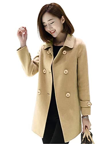 Women's Wool Peacoat for Fall and Winter — Khaki