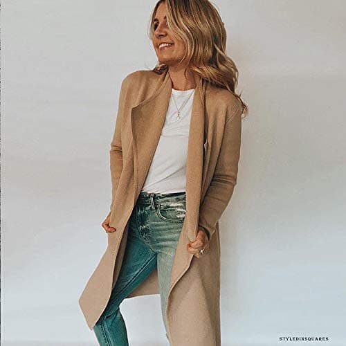 CHICWISH Women's Elegant Open Front Knit Coat Cardigan