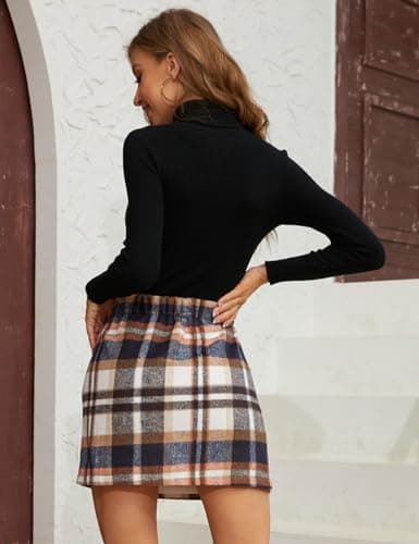 Arssm Women's High Waist Casual Plaid Bodycon Pencil Mini Skirt