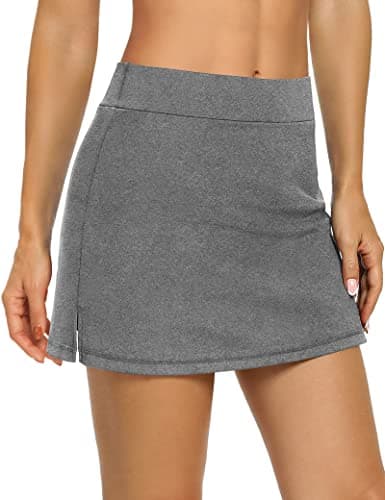LouKeith Women's Golf Skirts Mini Skorts Summer Workout Shorts with Pockets — Light Gray