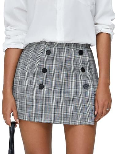 Plaid Bodycon Mini Skirts for Women: Trendy Winter Y2K Fashion — Black White