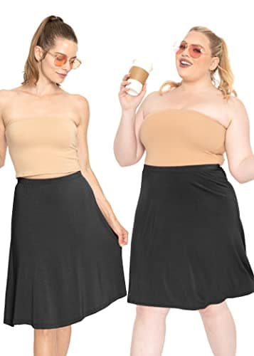 Comfortable Knee-Length Midi A-Line Skirt | Stretchy and Flowy | S-5X