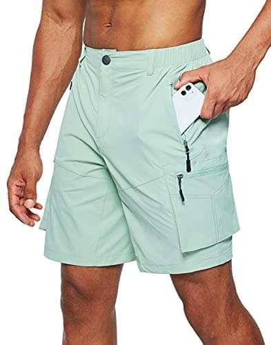 Men's Pudolla Quick-Dry Hiking Cargo Shorts with Multi Pockets for Camping and Travel — Arona