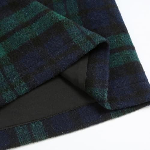 Women's Wool Plaid Mini Skirt with Elastic Waist for Fall and Winter