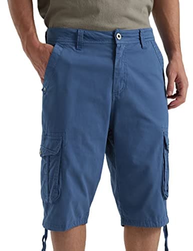 BEST SOUTH Men's Casual Long Cargo Shorts 13 Inches Relaxed Fit with Pockets — Light Blue