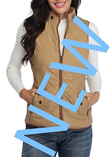 MISS MOLY Women's Lightweight Quilted Vest — #2-camel