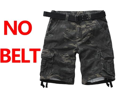 AKARMY Men's Camo Cargo Shorts with Multiple Pockets Casual Cotton Shorts — Dark Camo