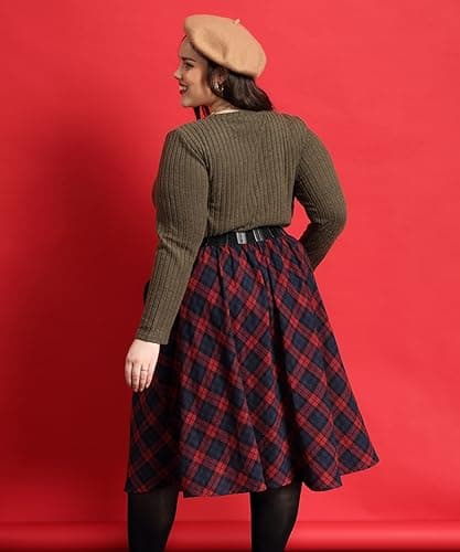 Carcos Plus Size High Waist Flowy A-Line Mini/Midi Skirt XL-5XL