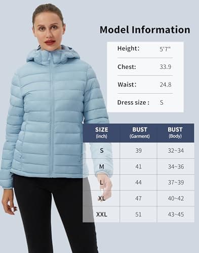 Women's Lightweight Water-Repellent Puffer Jacket with Hood for Pioneer Camp