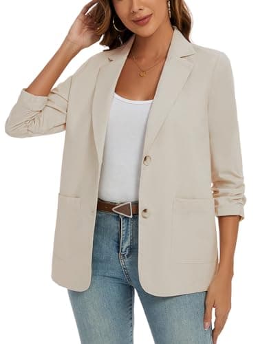 MINTLIMIT Women's Lightweight Cotton Linen Blazer Jackets