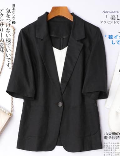 Short Sleeve Linen Blazer Casual Lightweight Suit Jackets
