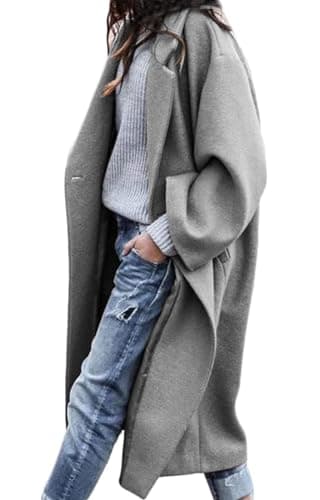CHARTOU Women's Oversized Wool Blend Midi Trench Coat — Grey