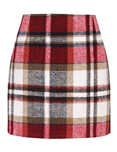 High Waisted Plaid Mini Skirts for Women