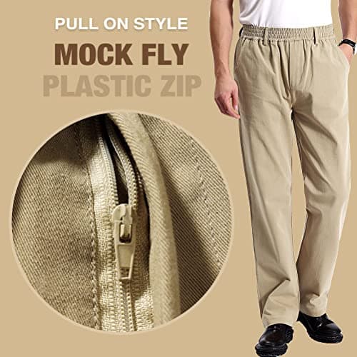 Casual Elastic Waist Twill Pants for Men by IDEALSANXUN
