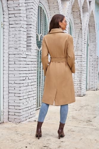 GRACE KARIN Women's Wool Double Breasted Winter Coat with Pockets