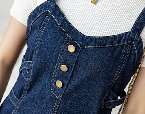 CHARTOU Elegant Denim Smocked A-Line Long Skirt with Back Straps