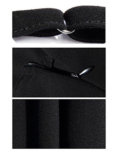 Jedyful Women's Casual High Waist Flare Skater Skirt with Shoulder Straps