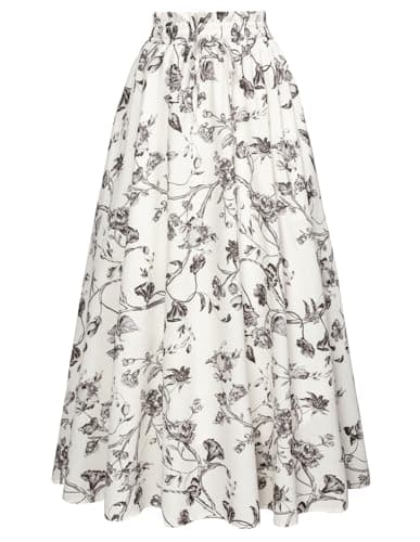 Scarlet Victorian Maxi Skirts for Women Summer Floral Pockets — Twilight Blossom