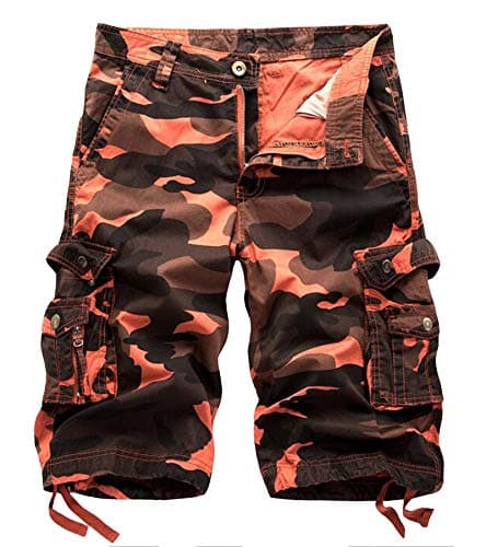 DONGD Men's Camo Cargo Shorts — Red Wine Camo