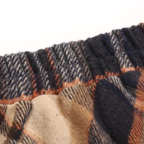 Women's Long Plaid Wool Skirt for Winter: High Waisted A-line Flare