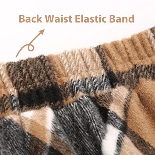 CYCLAMEN Women's High Waisted Wool A Line Midi Plaid Skirt