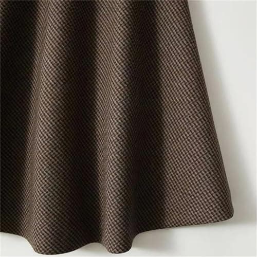 Vintage High Waist Plaid Wool Midi Skirt for Women Office Casual