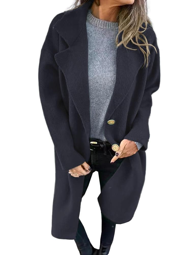 IDEALSANXUN Long Wool Coats for Women Trendy Peacoat Trench Coat