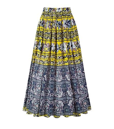 Chic Women's Chiffon Pleated A-Line Midi Skirt — Boho