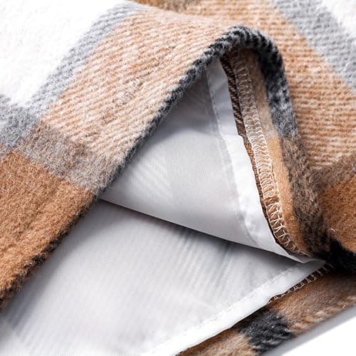 QUFECH High-Waisted Wool A-Line Plaid Skirts for Women Fall Winter