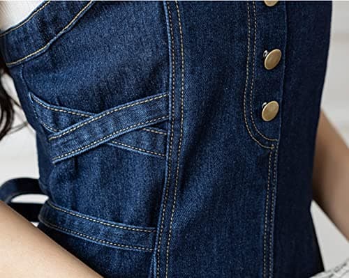 CHARTOU Elegant Denim Smocked A-Line Long Skirt with Back Straps