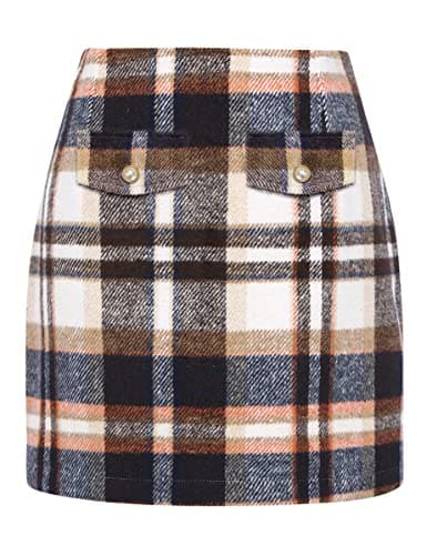 Trendy High Waisted Plaid Mini Skirts for Women