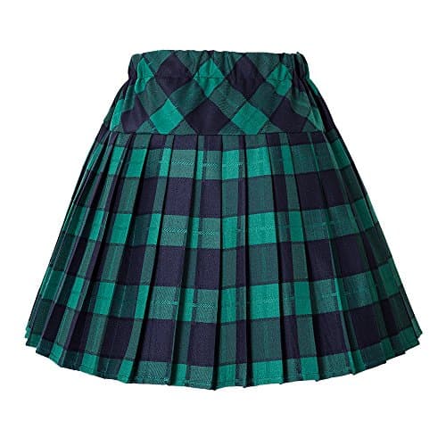 Urban GoCo Large Green Plaid Pleated Mini Skirt Series 5