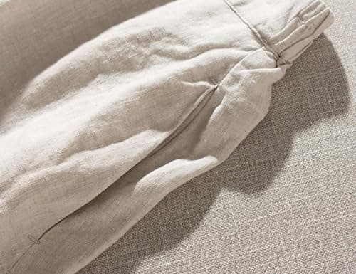 IDEALSANXUN High-Waisted Lightweight Linen Midi Skirt for Women with Pockets