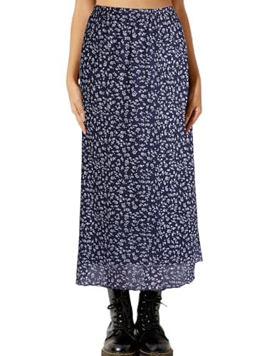 Avanova Bohemian Ditsy Floral Midi Skirt — Blue Floral a