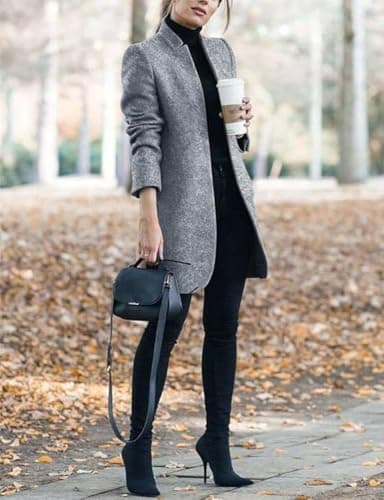 IDEALSANXUN Women's Wool Open Front Cardigan Blazer Coats