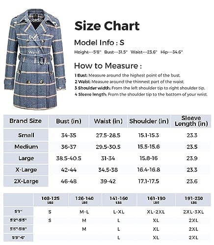 Women's Double Breasted Winter Trench Coat with Belt by Wantdo