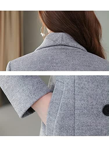 Women's Vintage Double Breasted Long Wool Pea Coat