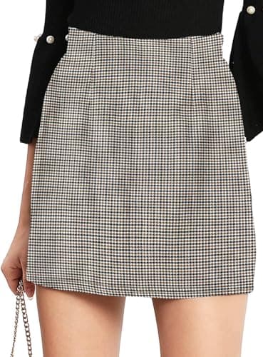 Floerns Women's Plaid High Waist Mini Skirt — Multicoloured