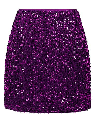Sequin Mini Skirt for Women Trendy 2023 — Purple